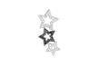 Sterling Silver Zirconia  Triple Star Pendant