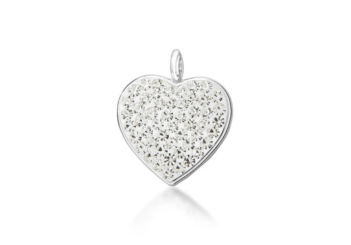 Sterling Silver Large Crystalique Heart Pendant
