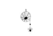 Sterling Silver Zirconia  Spider & 27mm Web Pendant