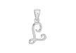 Sterling Silver Rhodium Plated 0.005t Diamond 'L' Initial Pendant