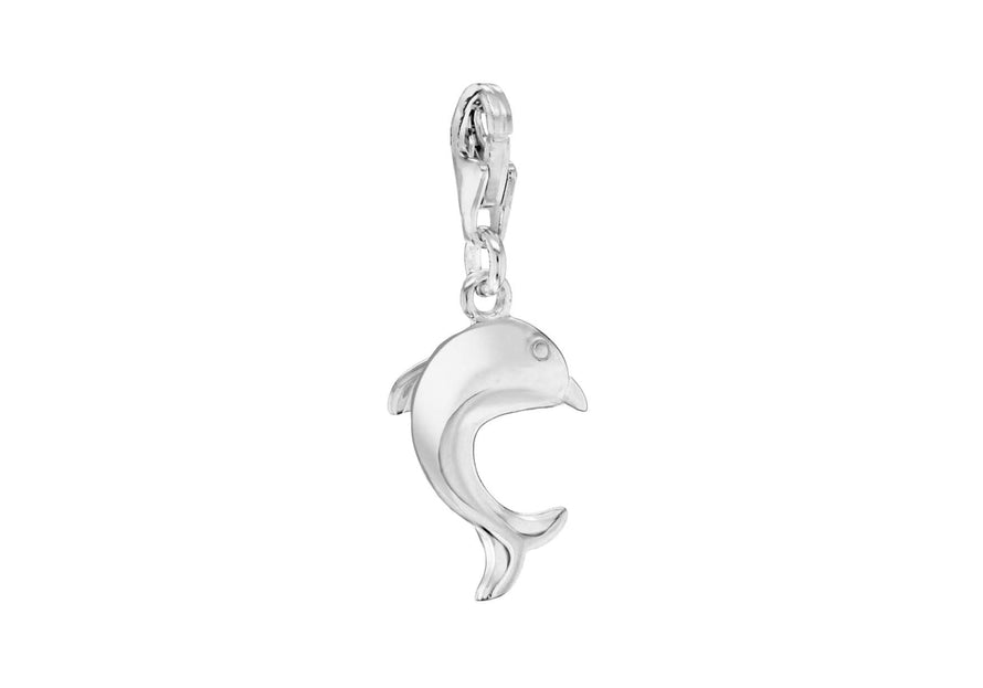 Sterling Silver Dagger Dolphin Lobster Clasp Charm 