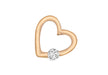 Sterling Silver Rose Gold Plated Zirconia  14mm x 13mm Floating Heart Pendant