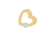 Sterling Silver Yellow Gold Plated Zirconia  Stone Set Floating Heart Pendant