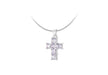 Sterling Silver Lavender Zirconia  Cross Pendant