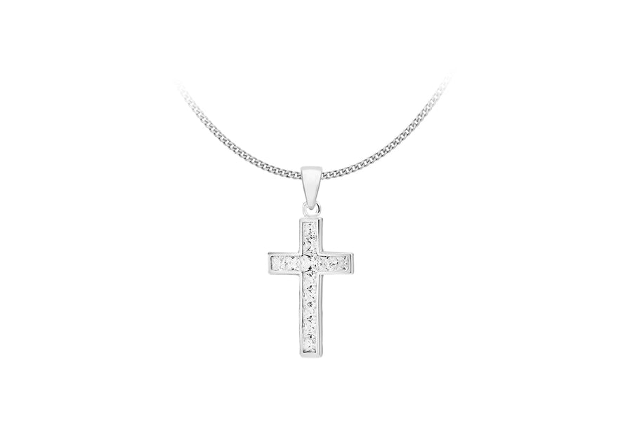 Sterling Silver Zirconia  Cross Pendant