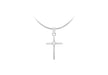 Sterling Silver Zirconia  Set Fine Cross Pendant