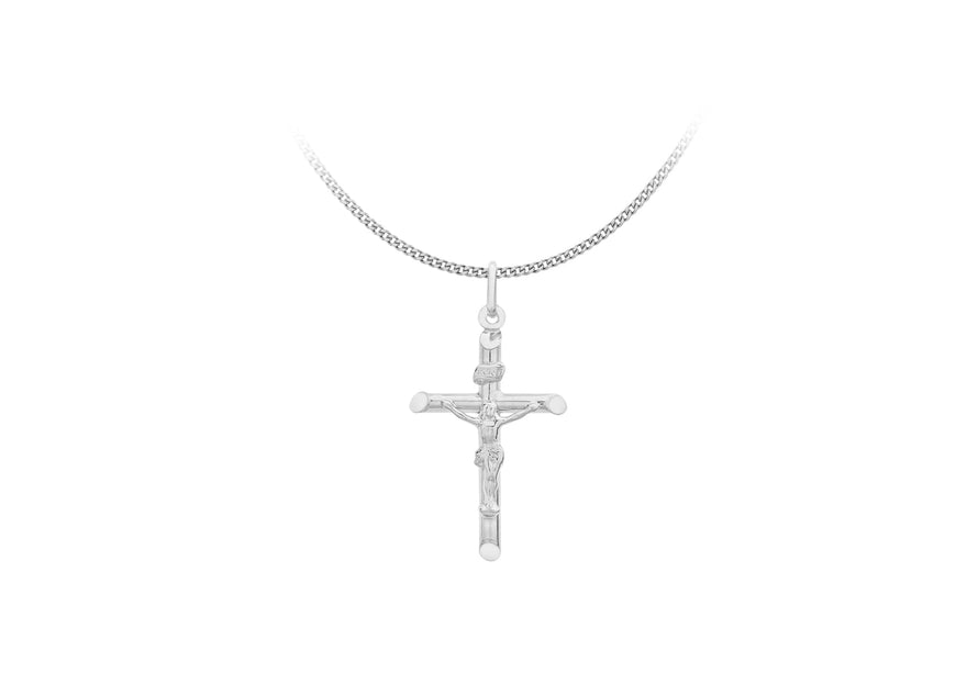 Sterling Silver 16mm x 34mm Crucifix  Pendant