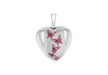 Sterling Silver Pink Butterfly Heart Locket