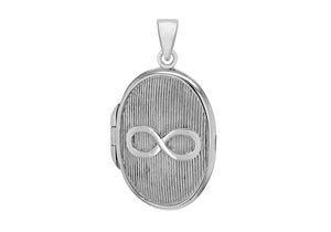 Sterling Silver Rhodium Plated Infinity Locket Pendant