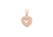 Sterling Silver Rose Gold Plated Zirconia  Heart Locket Pendant