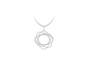Sterling Silver Round Cosmic Pendant 