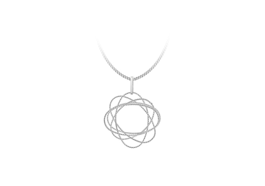Sterling Silver Round Cosmic Pendant 
