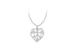 Sterling Silver Leaf Detail Heart Pendant