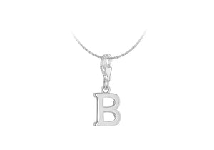 Sterling Silver Initial 'B' Lob Pendant 