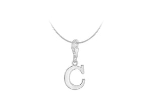 Sterling Silver Initial  Lob Pendant