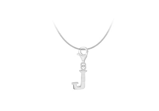 Sterling Silver Plain 'J' Lobster-lasp Initial Charm9