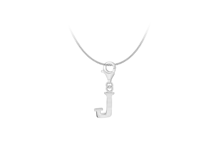 Sterling Silver Plain 'J' Lobster-lasp Initial Charm9