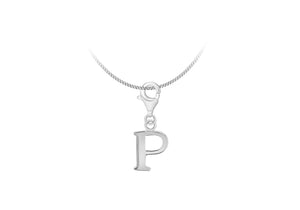 Sterling Silver Plain 'P' Lobster-lasp Initial Charm9