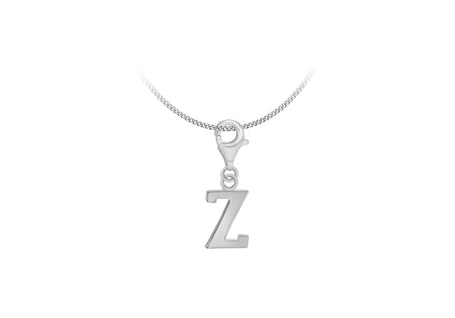 Sterling Silver Plain 'Z' Lobster-lasp Initial Charm9