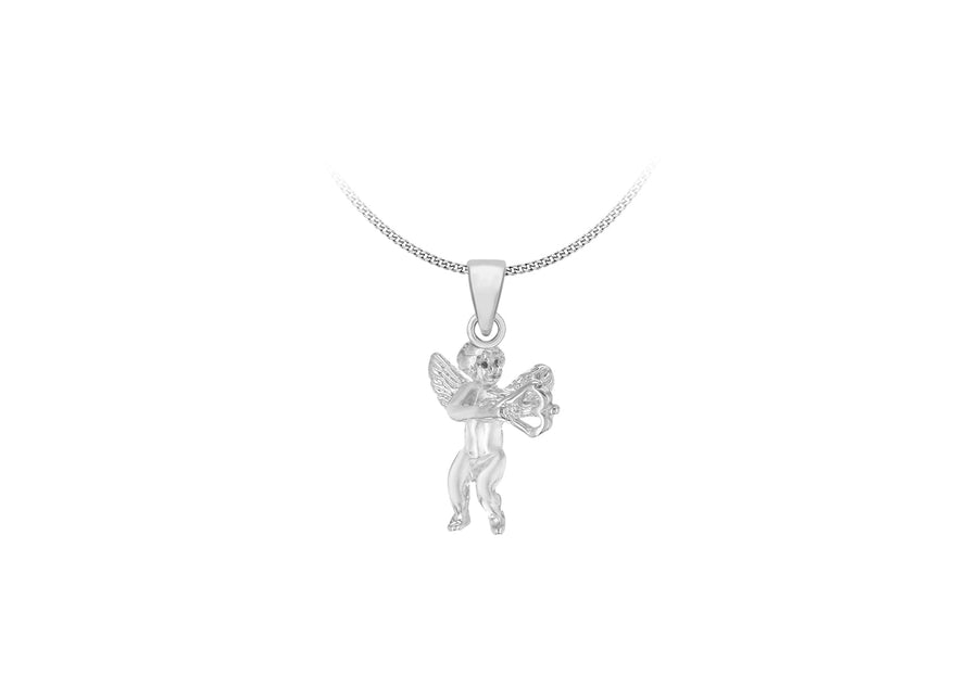 Sterling Silver Cupid & Bow Pendant 