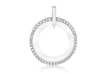 Sterling Silver Rhodium Plated Pave Set Zirconia  and White Ring Pendant