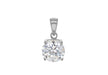 Sterling Silver Round Zirconia  Stone Claw Set Pendant