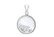 Sterling Silver Zirconia 'A' Initial Floating Case Pendant