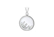 Sterling Silver Zirconia 'E' Initial Floating Case Pendant
