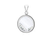 Sterling Silver Zirconia 'I' Initial Floating Case Pendant