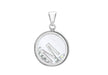 Sterling Silver Zirconia 'M' Initial Floating Case Pendant