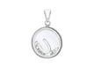 Sterling Silver Zirconia  14mm x 22mm 'U' Initial Floating ase Pendant