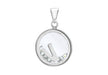 Sterling Silver Zirconia  14mm x 22mm 'V' Initial Floating ase Pendant