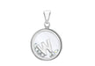 Sterling Silver Zirconia 'W' Initial Floating Case Pendant