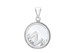 Sterling Silver Zirconia 'Z' Initial Floating Case Pendant