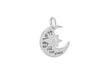 Sterling Silver Oxidised  Zirconia  16mm x 20mm Star and Moon Pendant