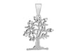 Sterling Silver Rhodium Plated Zirconia  'Tree of Life' Pendant