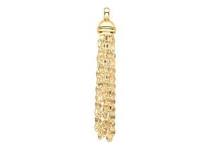Sterling Silver Yellow Gold Plated Flat Link Tassel Pendant