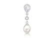 Sterling Silver Zirconia  and Fresh Water Pearl Slider Pendant