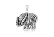 Sterling Silver Oxidised  Zirconia  23mm x 25.5mm Antique-Style Patterned Elephant Pendant