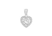 Sterling Silver White Zirconia  Heart Pendant