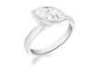 Sterling Silver White Zirconia  Stone Set Marquise S Ring