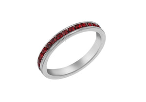 SILVER RED Crystal ET S Ring