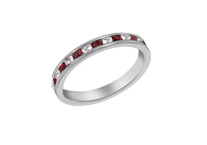 SILVER RED&WHT Crystal ET S RG9