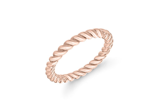 Sterling Silver Rose Gold Plated 3mm Twist Band Stacking Ring