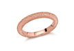 Sterling Silver Rose Gold Plated 3mm Textured Band Stacking Ring