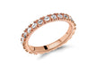 Sterling Silver Rose Gold Plated White Crystal 3mm Band Stacking Ring