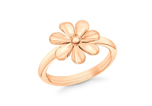 Sterling Silver Rose Gold Plated Flower Stacking Ring