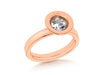 Sterling Silver Rose Gold Plated Round White Zirconia  Stacking Ring