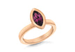 Sterling Silver Rose Gold Plated Elliptic Purple Crystal Stacking Ring