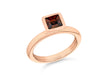 Sterling Silver Rose Gold Plated Square Brown Zirconia  Stacking Ring
